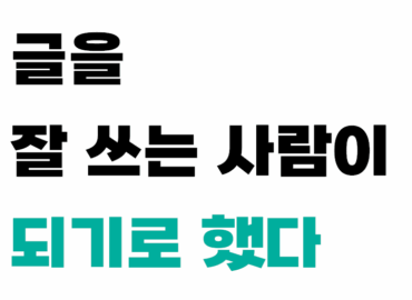 글을 잘 쓰는 사람이 되기로 했다