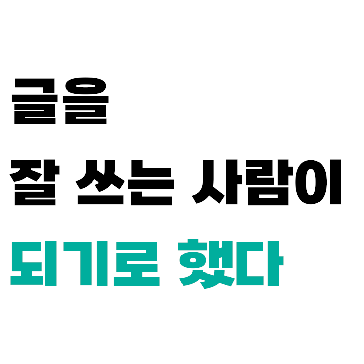 글을 잘 쓰는 사람이 되기로 했다
